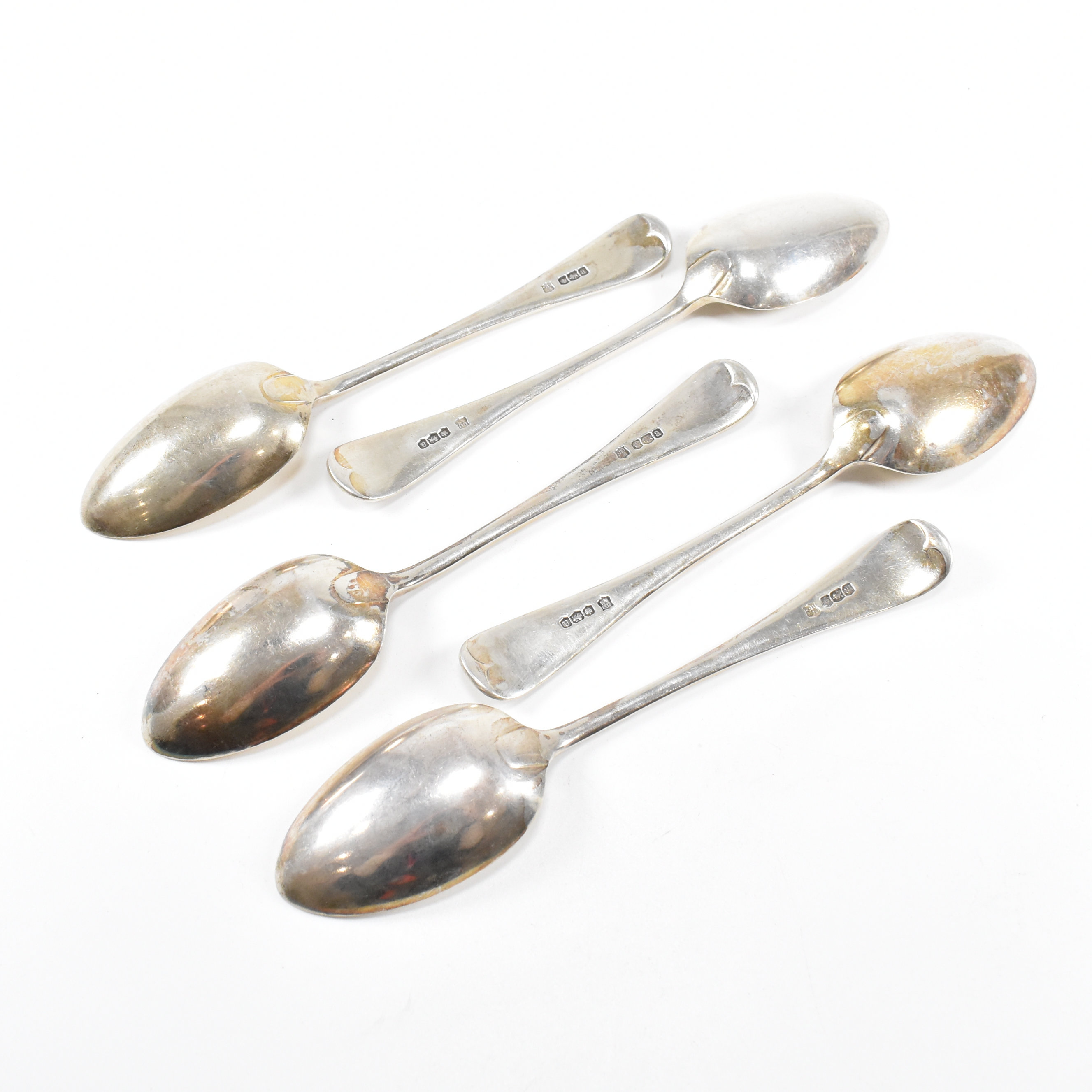 SET OF FIVE GEORGE V HALLMARKED SILVER TABLE SPOONS - Image 4 of 9