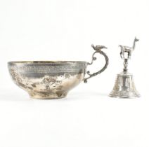 925 SILVER CUP BOWL & LAMA HANDLED BELL