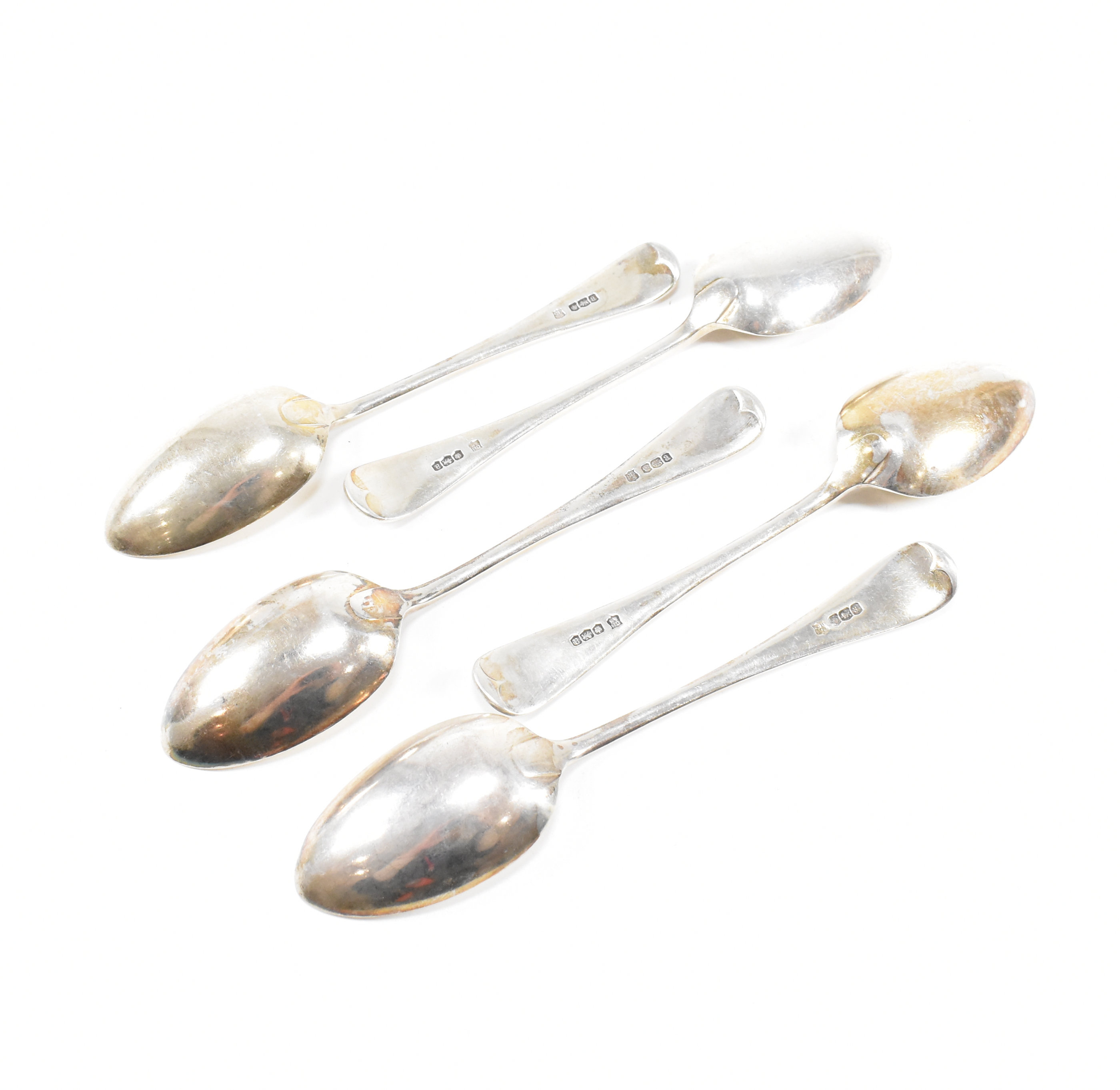 SET OF FIVE GEORGE V HALLMARKED SILVER TABLE SPOONS - Image 5 of 9