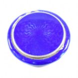 CONTINENTAL 925 SILVER & GUILLOCHE ENAMEL POWDER COMPACT