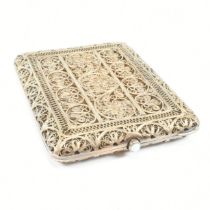 WHITE METAL FILIGREE GILDED CIGARETTE CASE