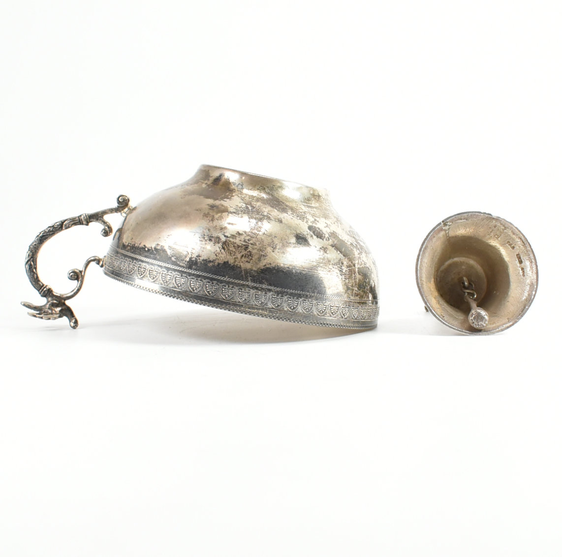 925 SILVER CUP BOWL & LAMA HANDLED BELL - Image 2 of 9