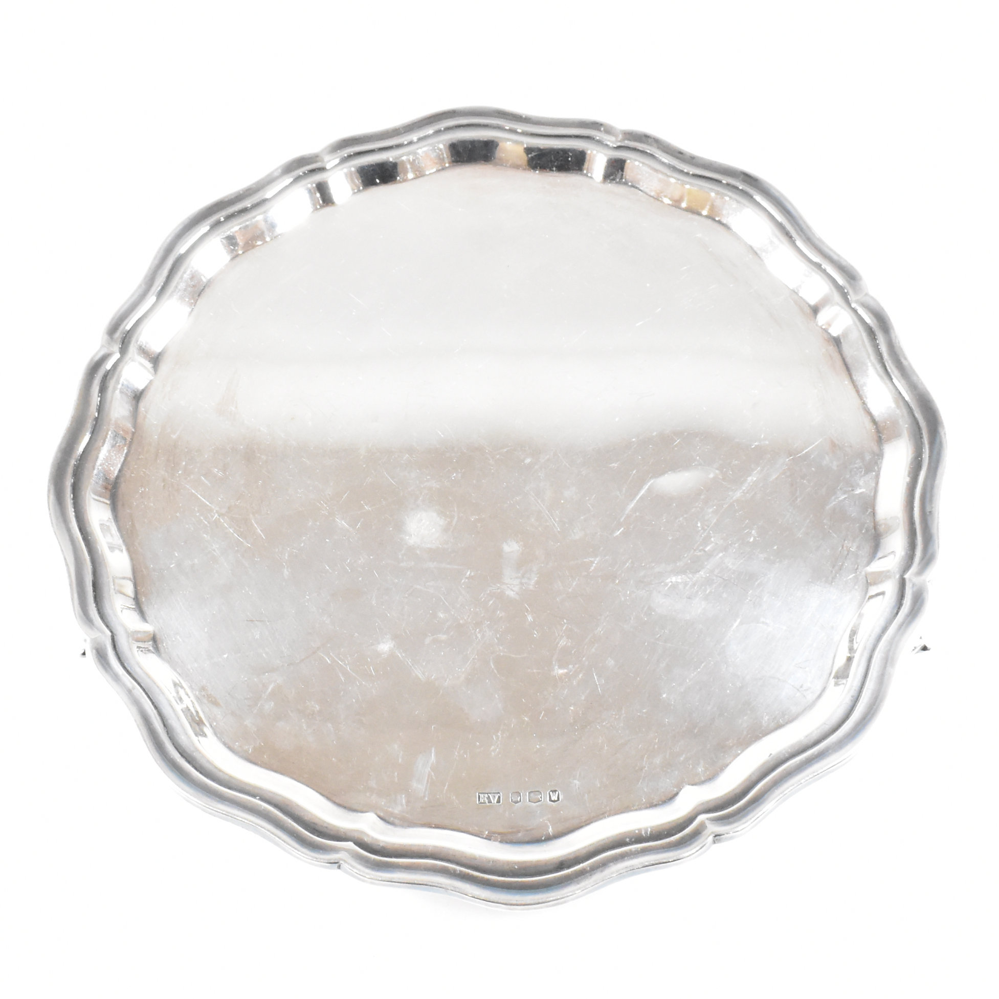 MID CENTURY HALLMARKED SILVER SALVER - Image 6 of 7