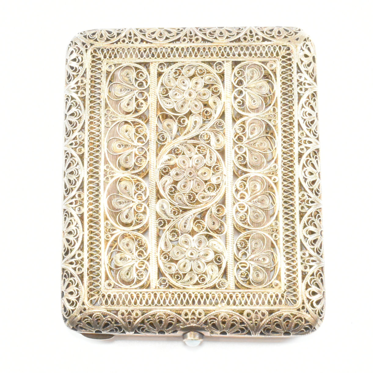 WHITE METAL FILIGREE GILDED CIGARETTE CASE - Image 2 of 10