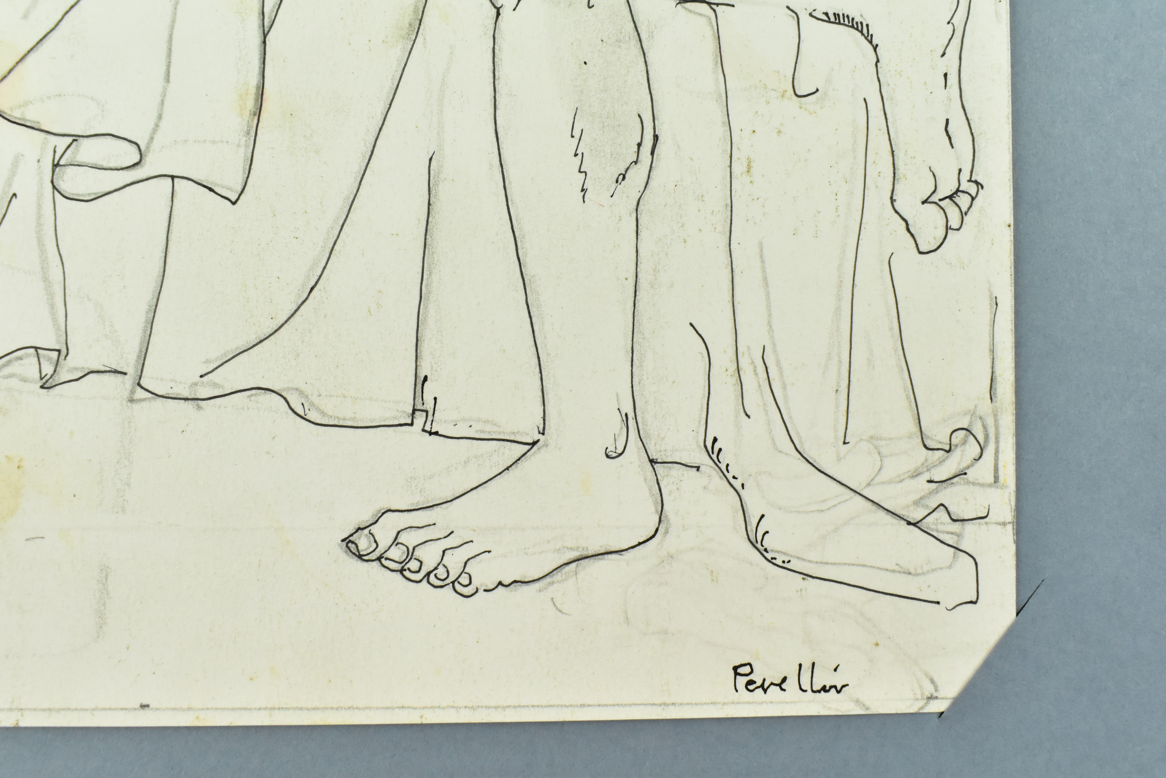 CELEDONIO PERELLON - PEN AND PENCIL SKETCH OF A COUPLE - Image 4 of 4