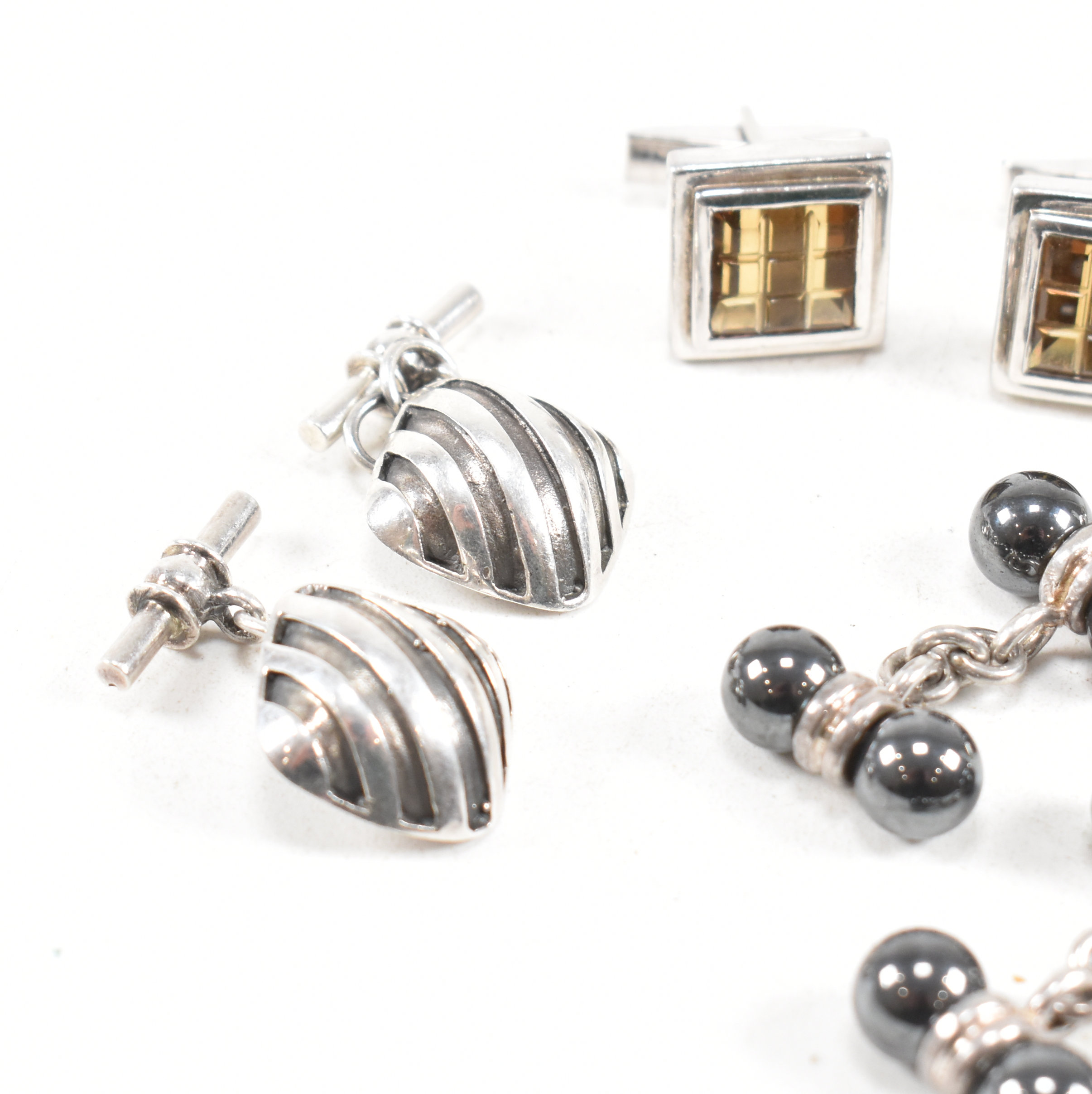 SELECTION OF 925 SILVER & GEM SET CUFFLINKS - Image 2 of 8