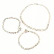 THREE WHITE METAL CHAINS