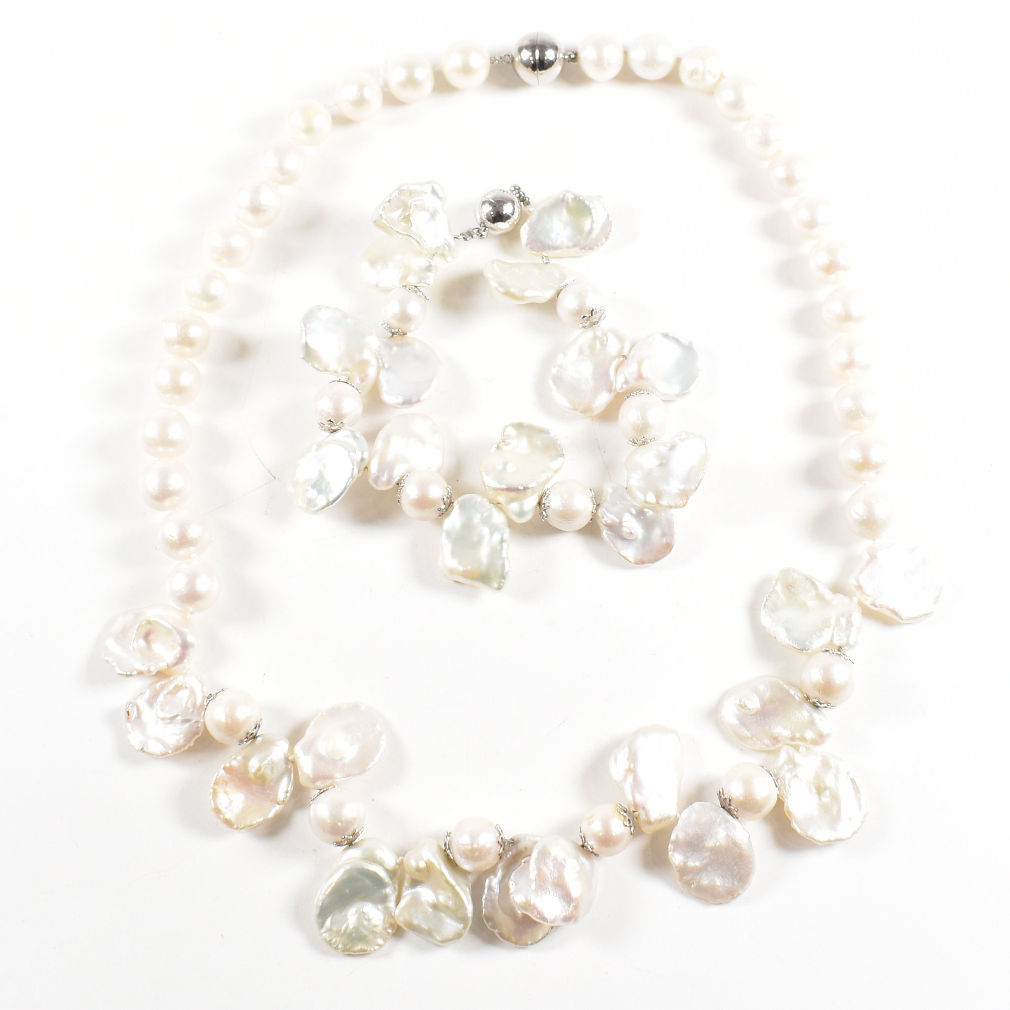 CULTURED BAROQUE PEARL NECKLACE & BRACELET DEMI PARURE