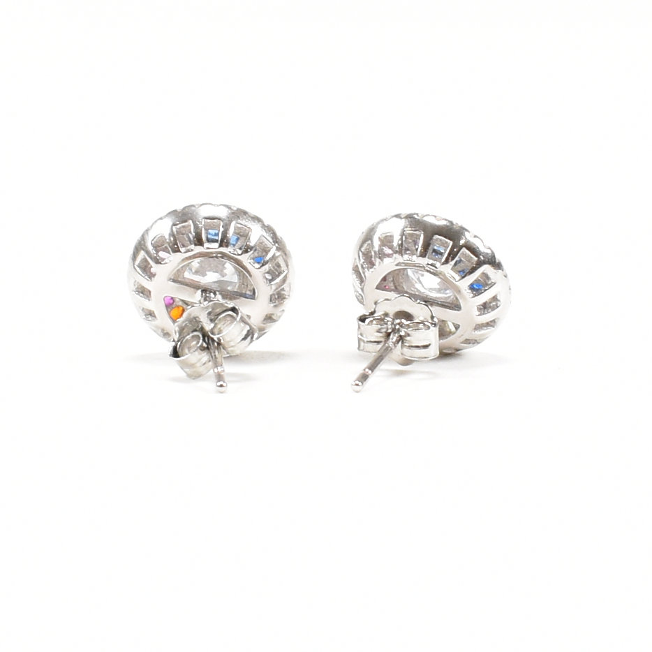 PAIR OF CONTEMPORARY SILVER & CZ TARGET STUD EARRINGS - Image 5 of 6