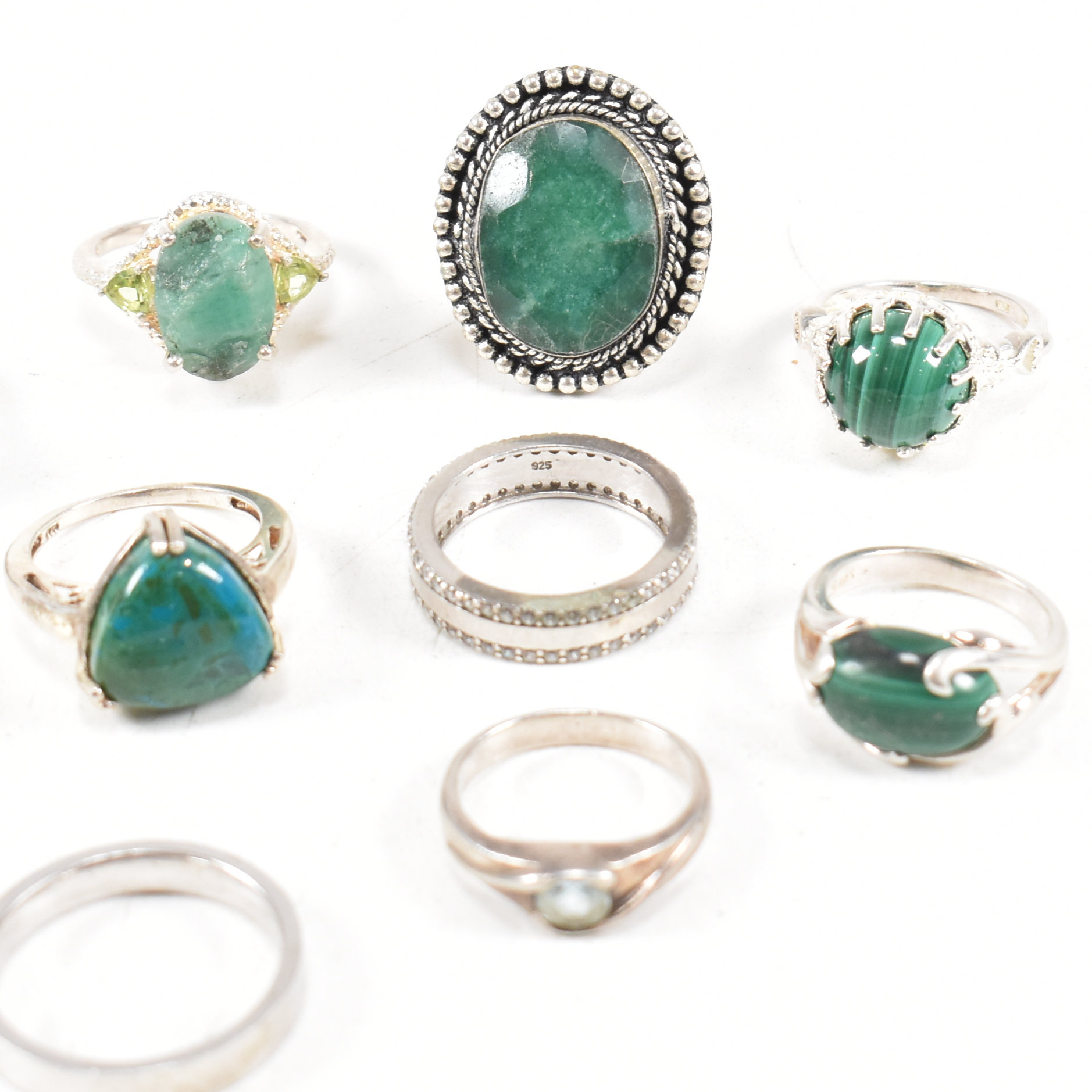 COLLECTION OF 925 SILVER & GEM SET RINGS - Image 5 of 9