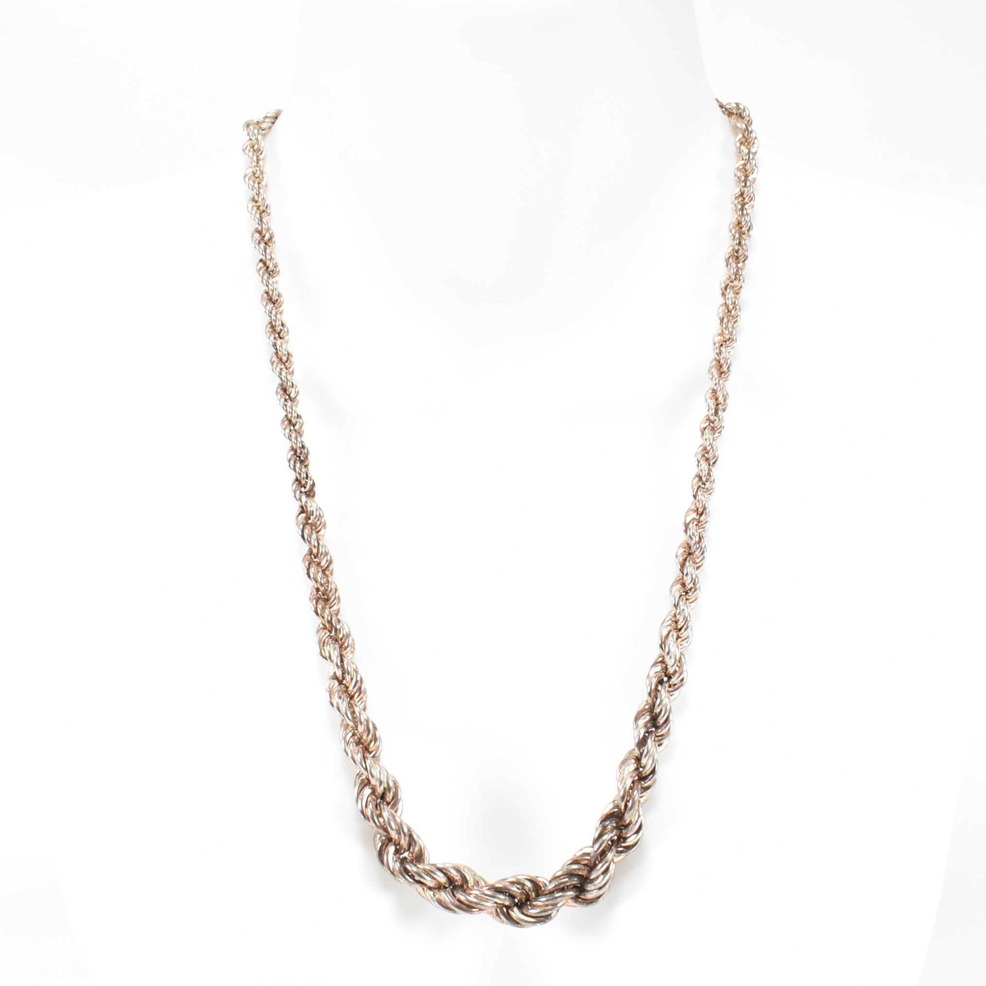 HALLMARKED 925 SILVER ROPE TWIST CHAIN NECKLACE - Image 2 of 6