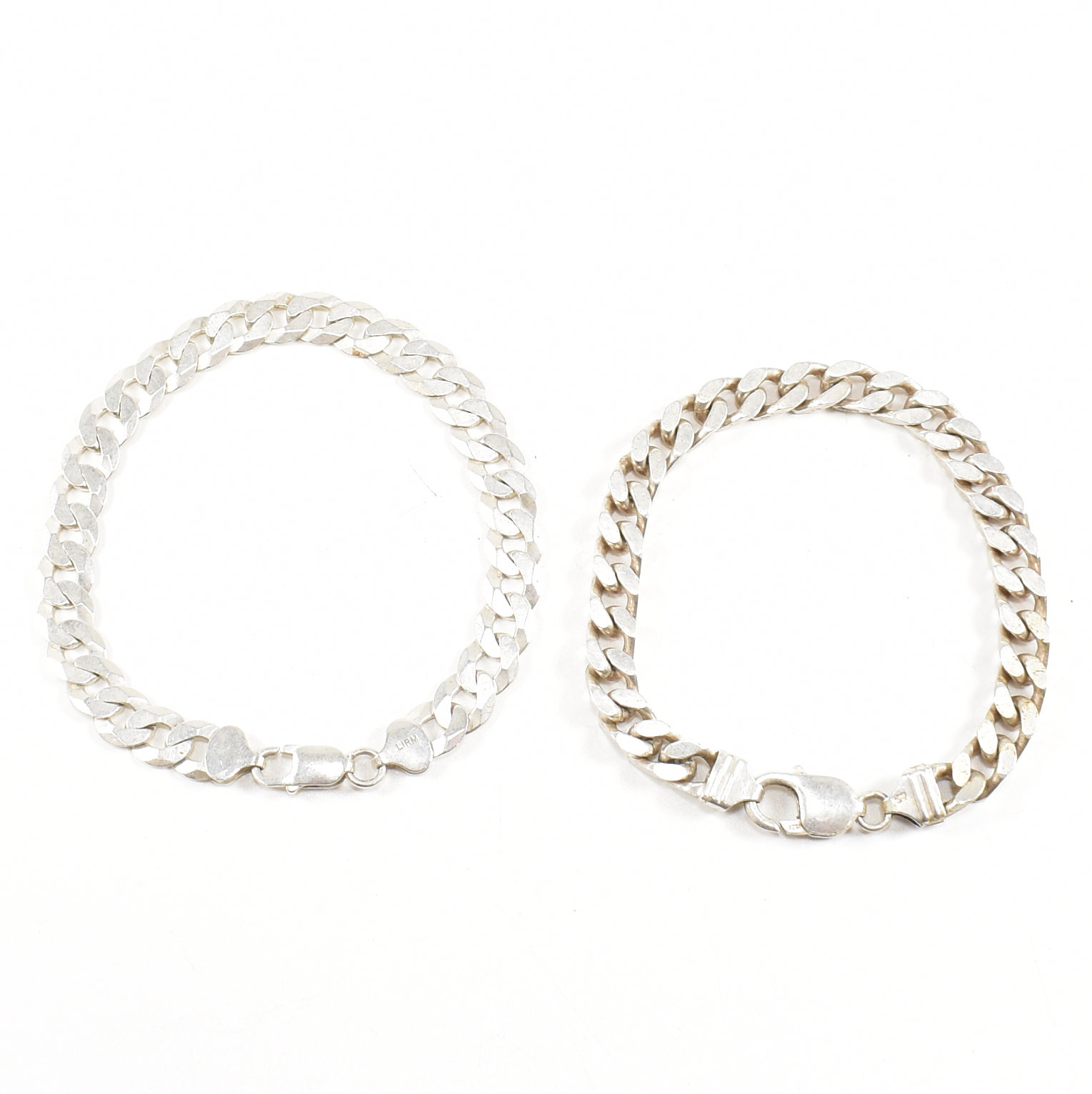 TWO CONTEMPORARY 925 SILVER CUBAN LINK BRACELETS - Image 2 of 7