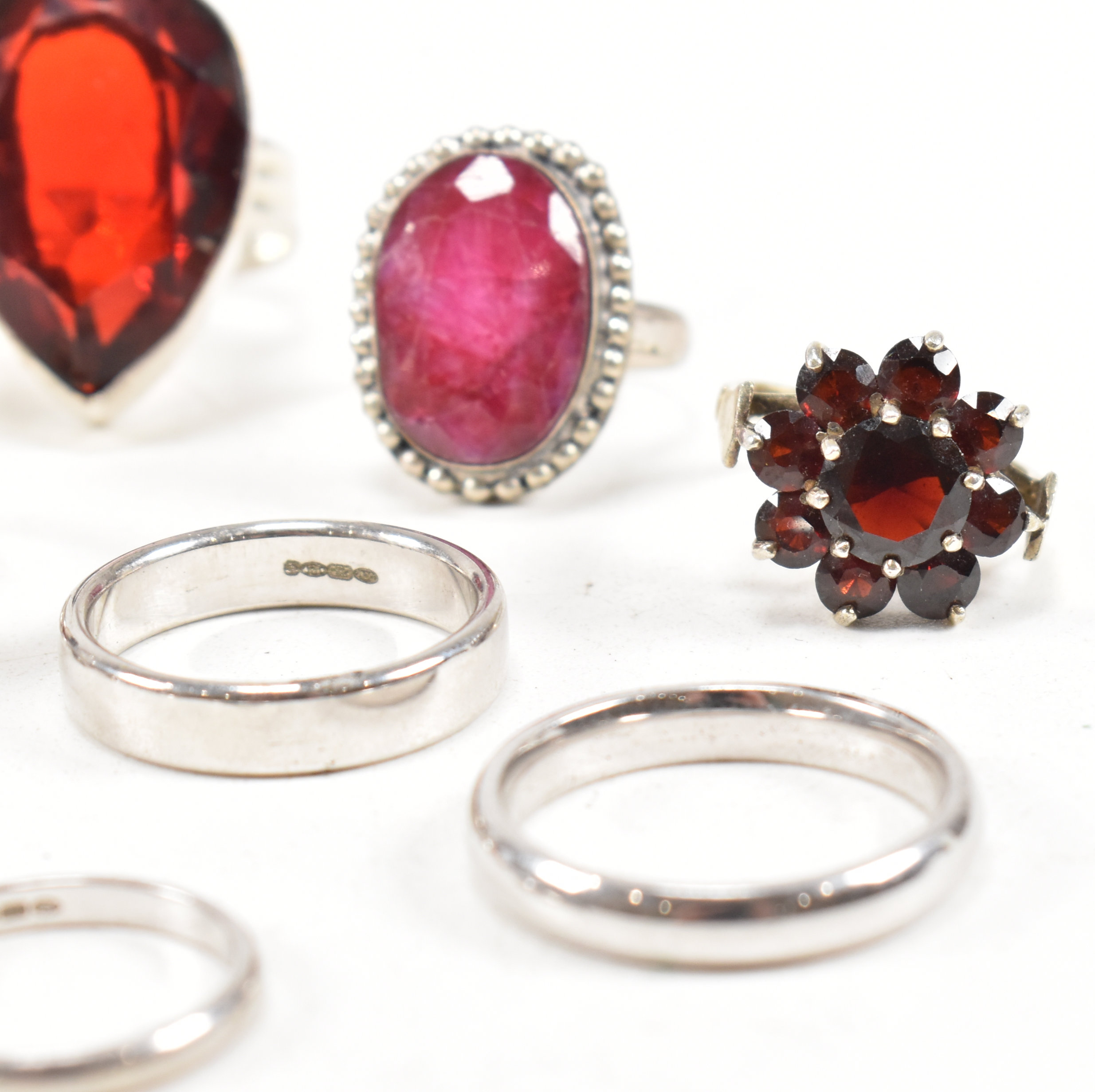COLLECTION OF 925 SILVER & GEM SET RINGS - Image 3 of 11