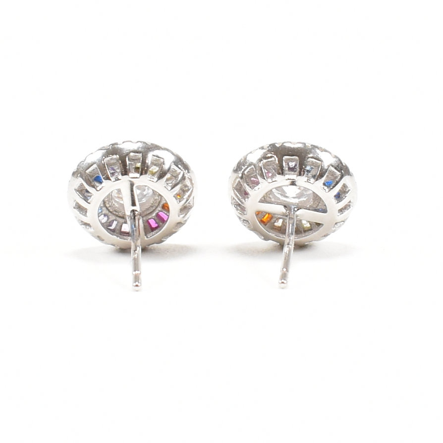 PAIR OF CONTEMPORARY SILVER & CZ TARGET STUD EARRINGS - Image 2 of 6