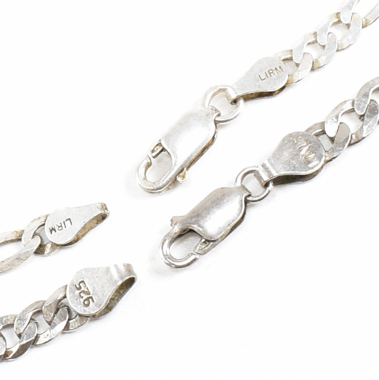 TWO 925 SILVER CURB LINK CHAIN NECKLACES - Image 6 of 6