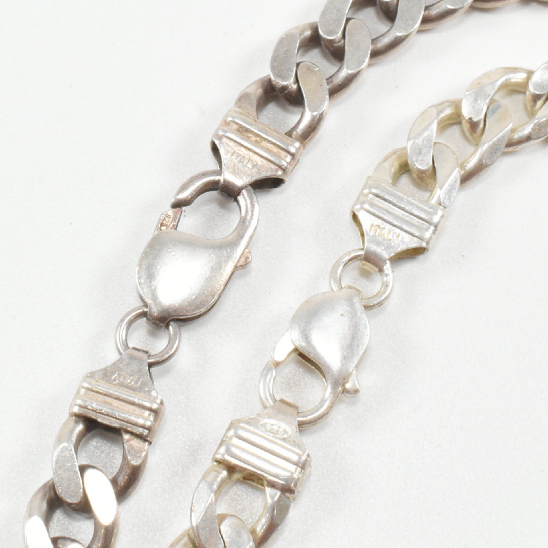CONTEMPORARY ITALIAN 925 SILVER CURB LINK CHAIN & BRACELET - Image 4 of 7
