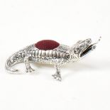 CONTEMPORARY SILVER NOVELTY LIZARD PIN CUSHION