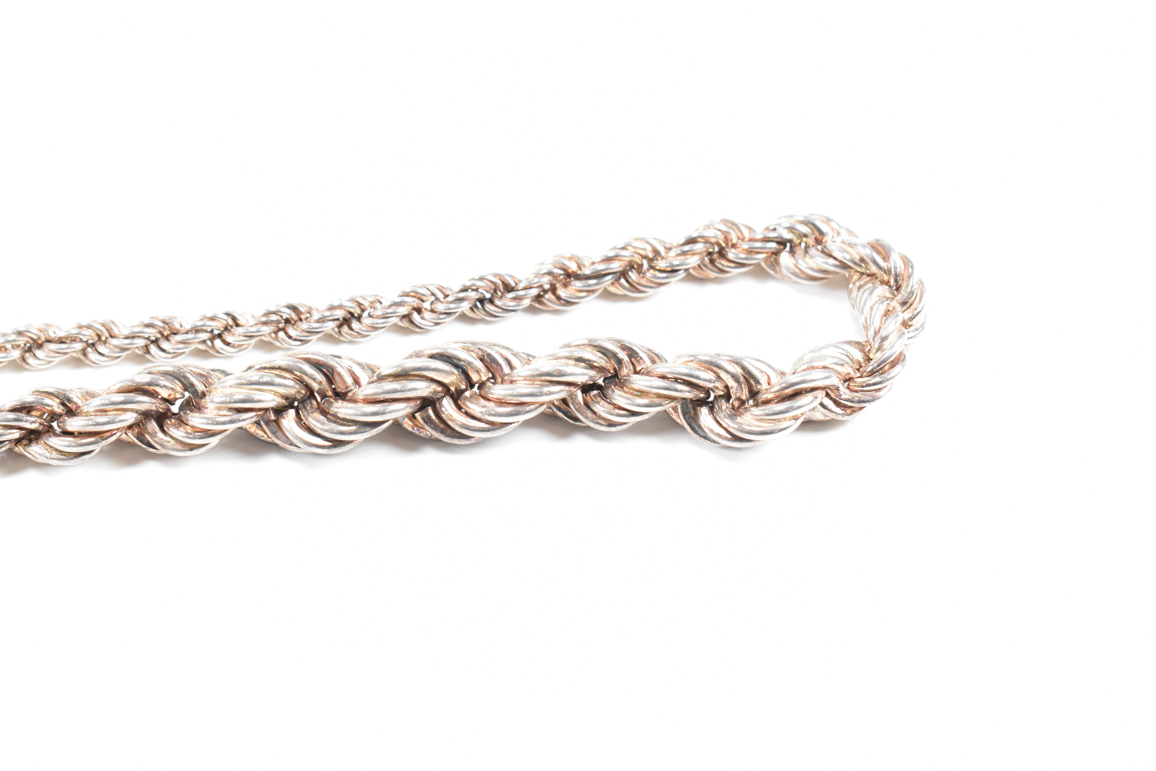 HALLMARKED 925 SILVER ROPE TWIST CHAIN NECKLACE - Image 5 of 6
