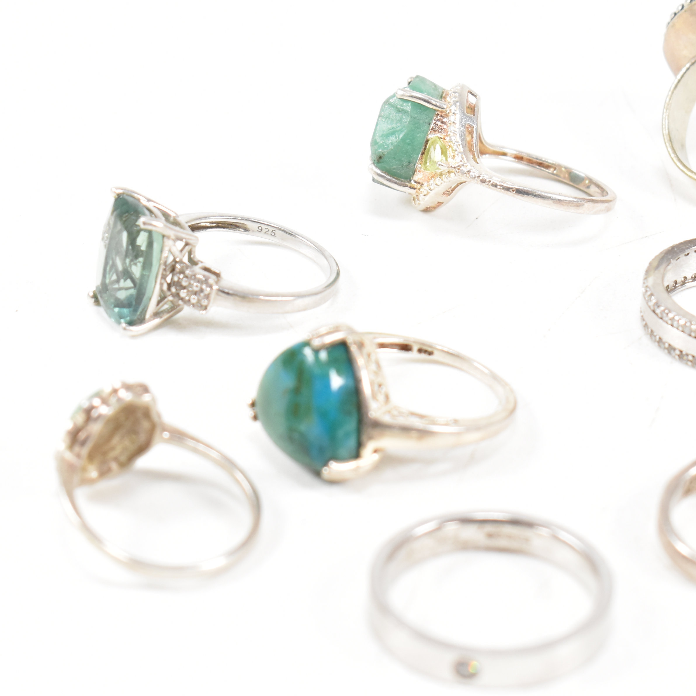 COLLECTION OF 925 SILVER & GEM SET RINGS - Image 9 of 9