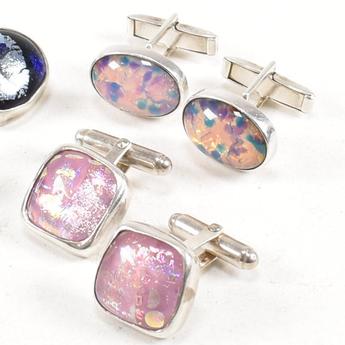 SELECTION OF 925 SILVER & GEM SET CUFFLINKS - Image 3 of 7