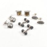 SELECTION OF 925 SILVER & GEM SET CUFFLINKS