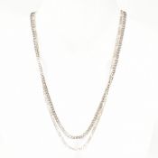 TWO 925 SILVER CURB LINK CHAIN NECKLACES