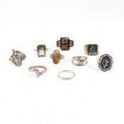 COLLECTION OF 925 SILVER & GEM SET RINGS