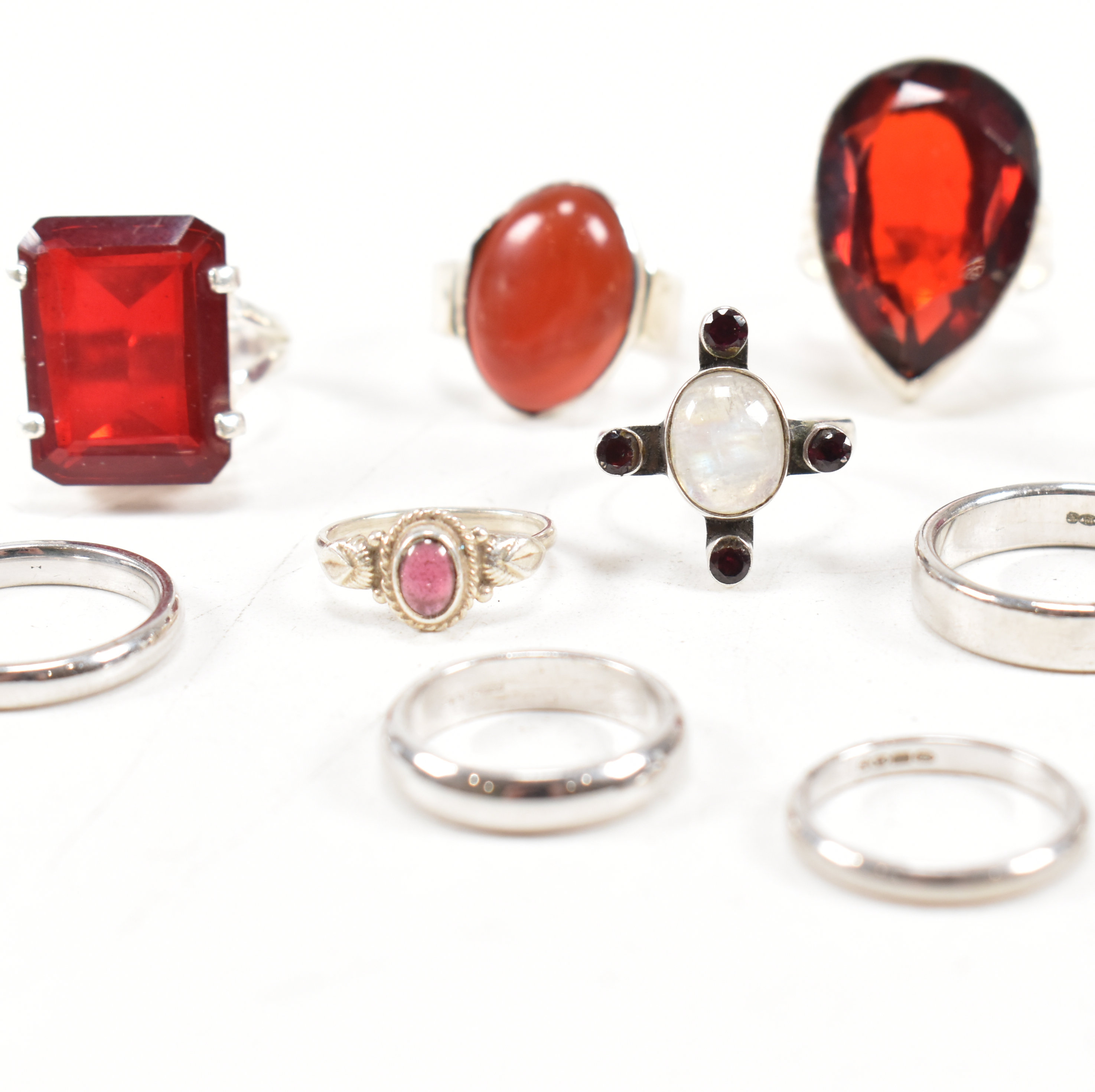 COLLECTION OF 925 SILVER & GEM SET RINGS - Image 5 of 11