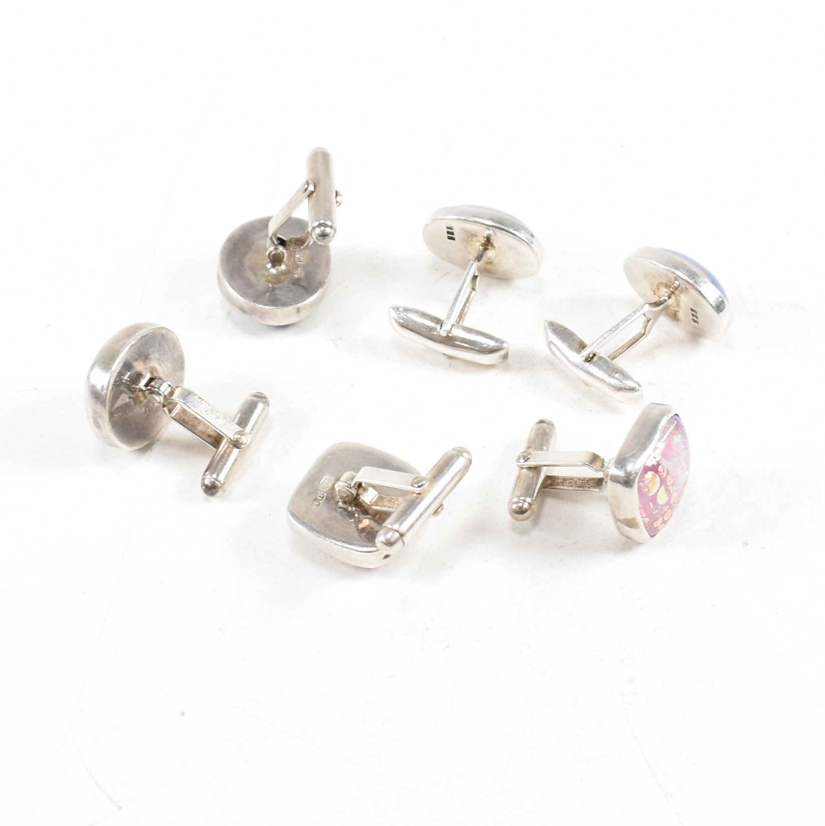 SELECTION OF 925 SILVER & GEM SET CUFFLINKS - Image 4 of 7