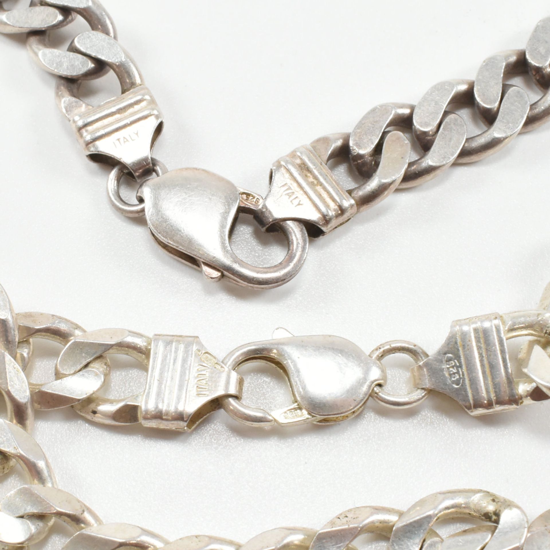 CONTEMPORARY ITALIAN 925 SILVER CURB LINK CHAIN & BRACELET - Image 7 of 7