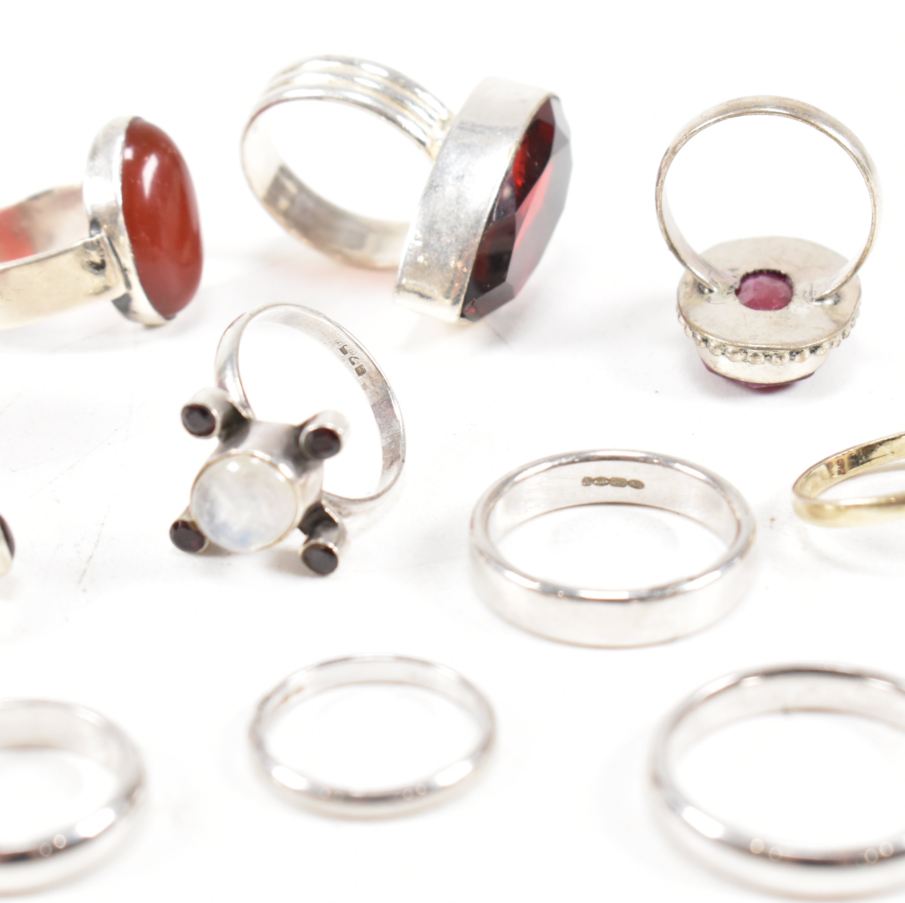 COLLECTION OF 925 SILVER & GEM SET RINGS - Image 9 of 11