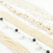 FIVE CULTURED PEARL COLLAR NECKLACES