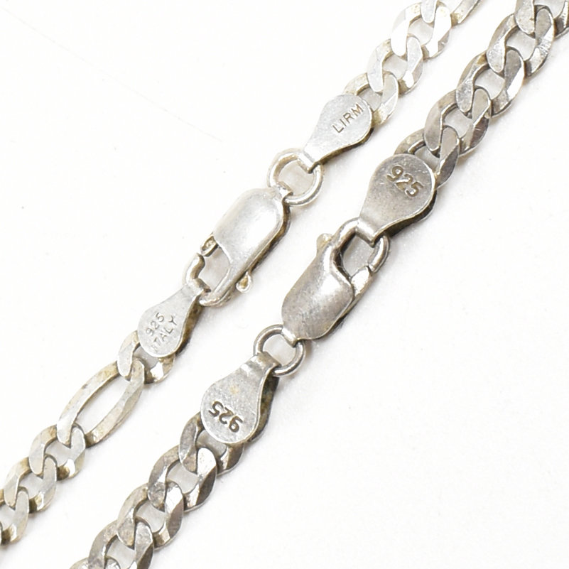 TWO 925 SILVER CURB LINK CHAIN NECKLACES - Image 5 of 6