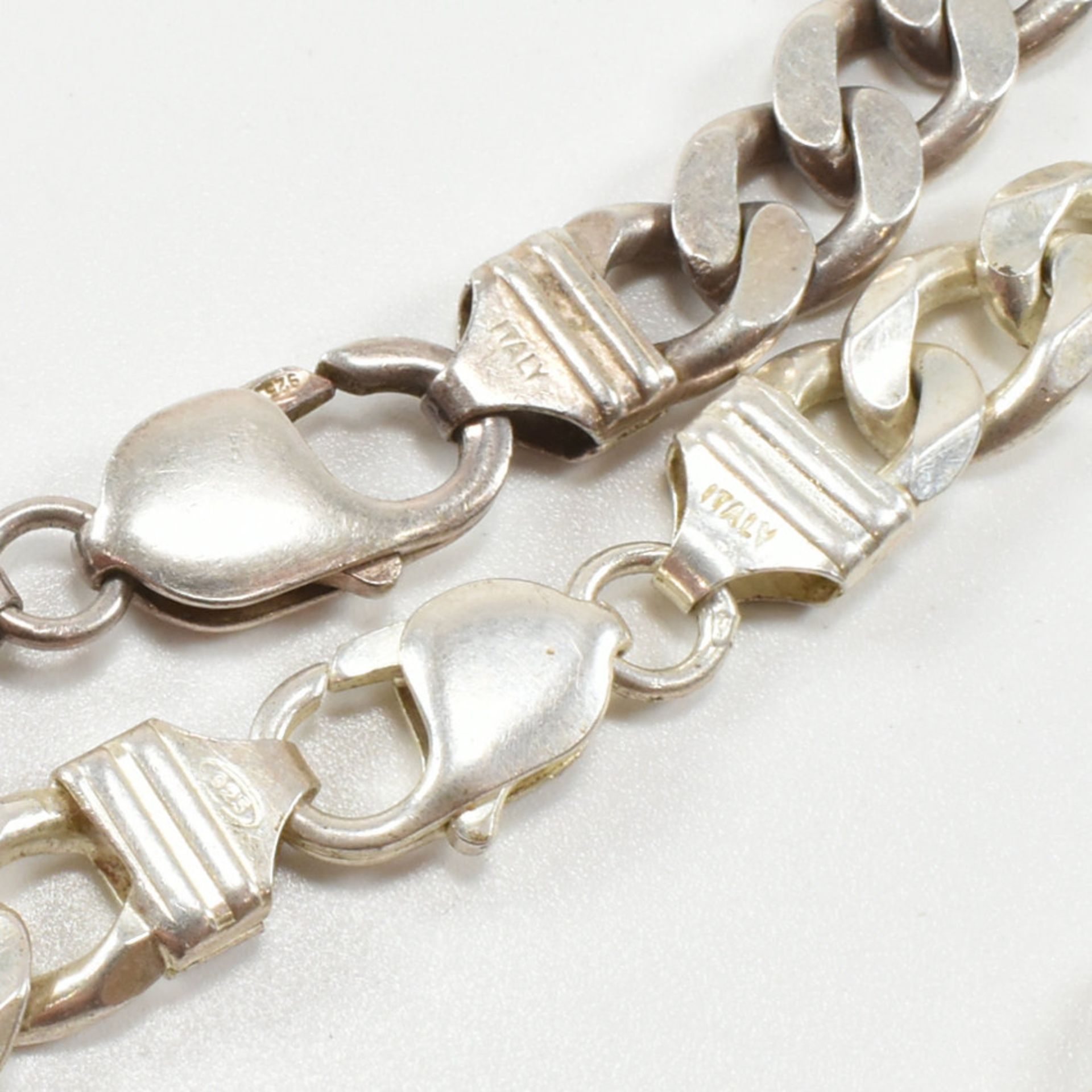 CONTEMPORARY ITALIAN 925 SILVER CURB LINK CHAIN & BRACELET - Image 5 of 7