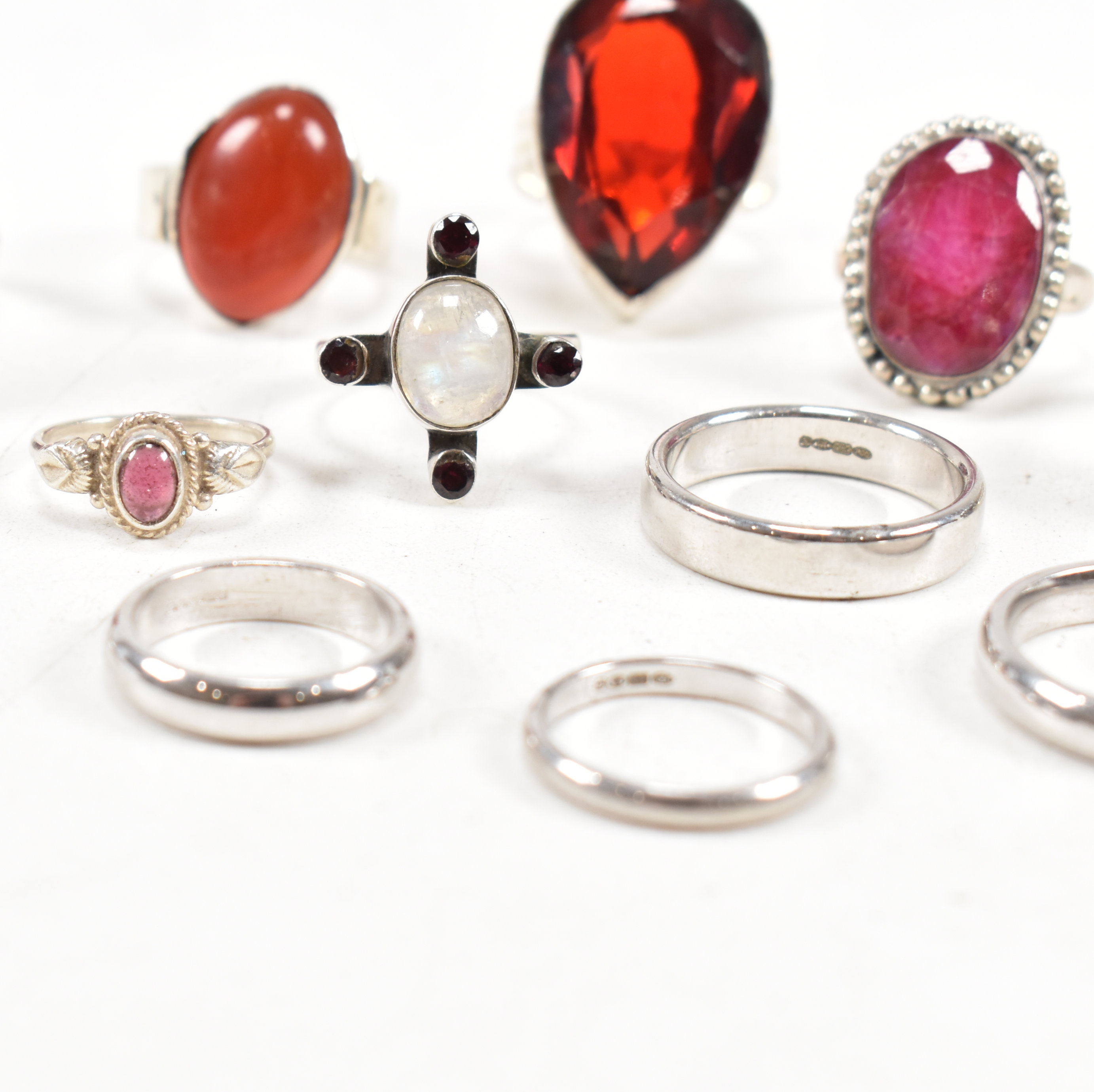 COLLECTION OF 925 SILVER & GEM SET RINGS - Image 4 of 11
