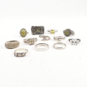 COLLECTION OF 925 SILVER & GEM SET RINGS