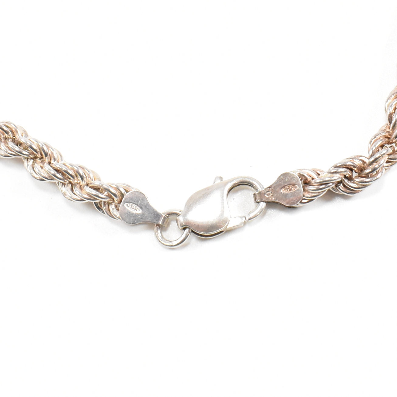HALLMARKED 925 SILVER ROPE TWIST CHAIN NECKLACE - Image 4 of 6