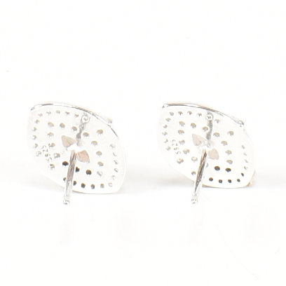 PAIR OF CONTEMPORARY CZ & OPALITE PANELLED STUD EARRINGS - Image 3 of 5