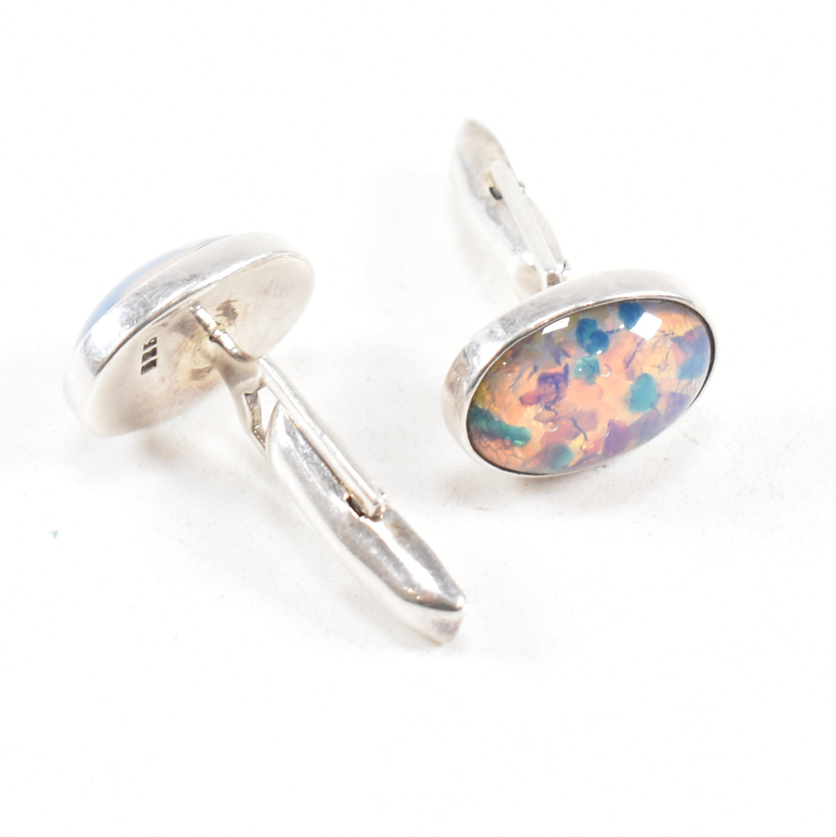 SELECTION OF 925 SILVER & GEM SET CUFFLINKS - Image 7 of 7