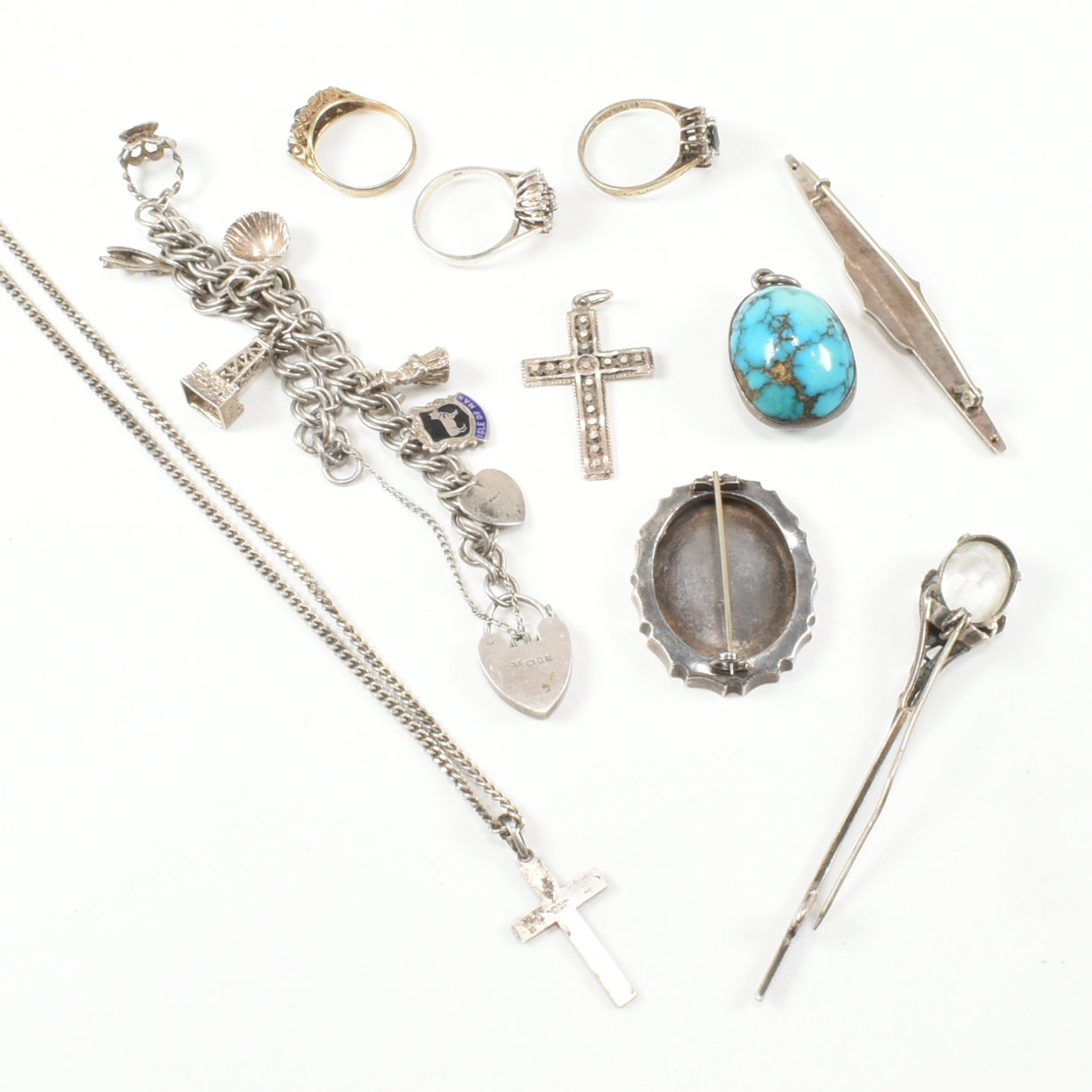 COLLECTION OF HALLMARKED SILVER STERLING & WHITE METAL JEWELLERY - Image 5 of 7