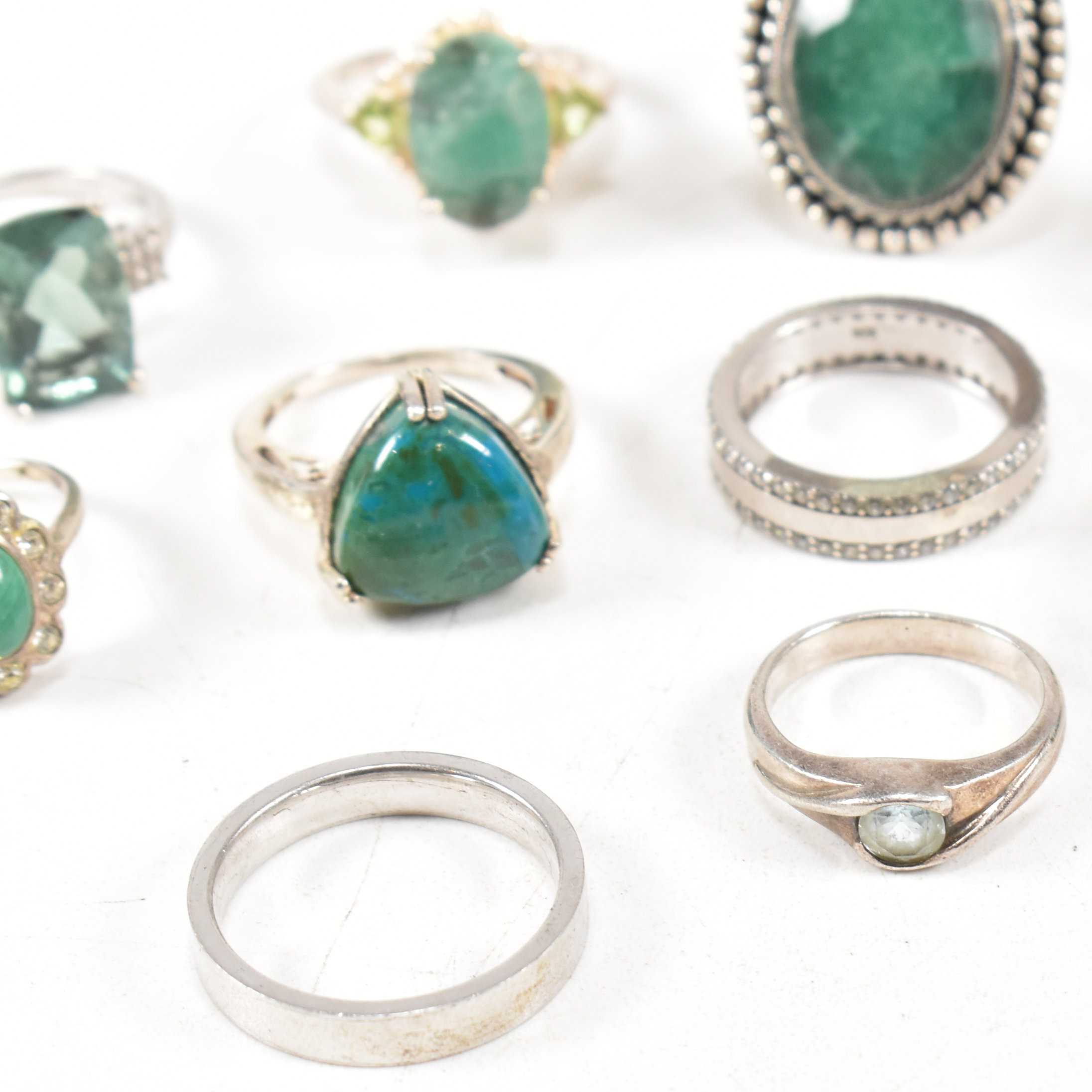 COLLECTION OF 925 SILVER & GEM SET RINGS - Image 2 of 9