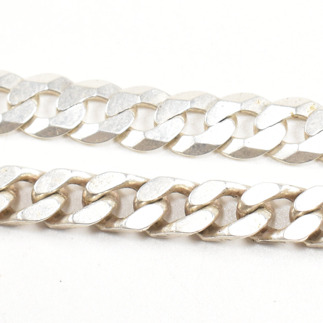 TWO CONTEMPORARY 925 SILVER CUBAN LINK BRACELETS - Image 6 of 7