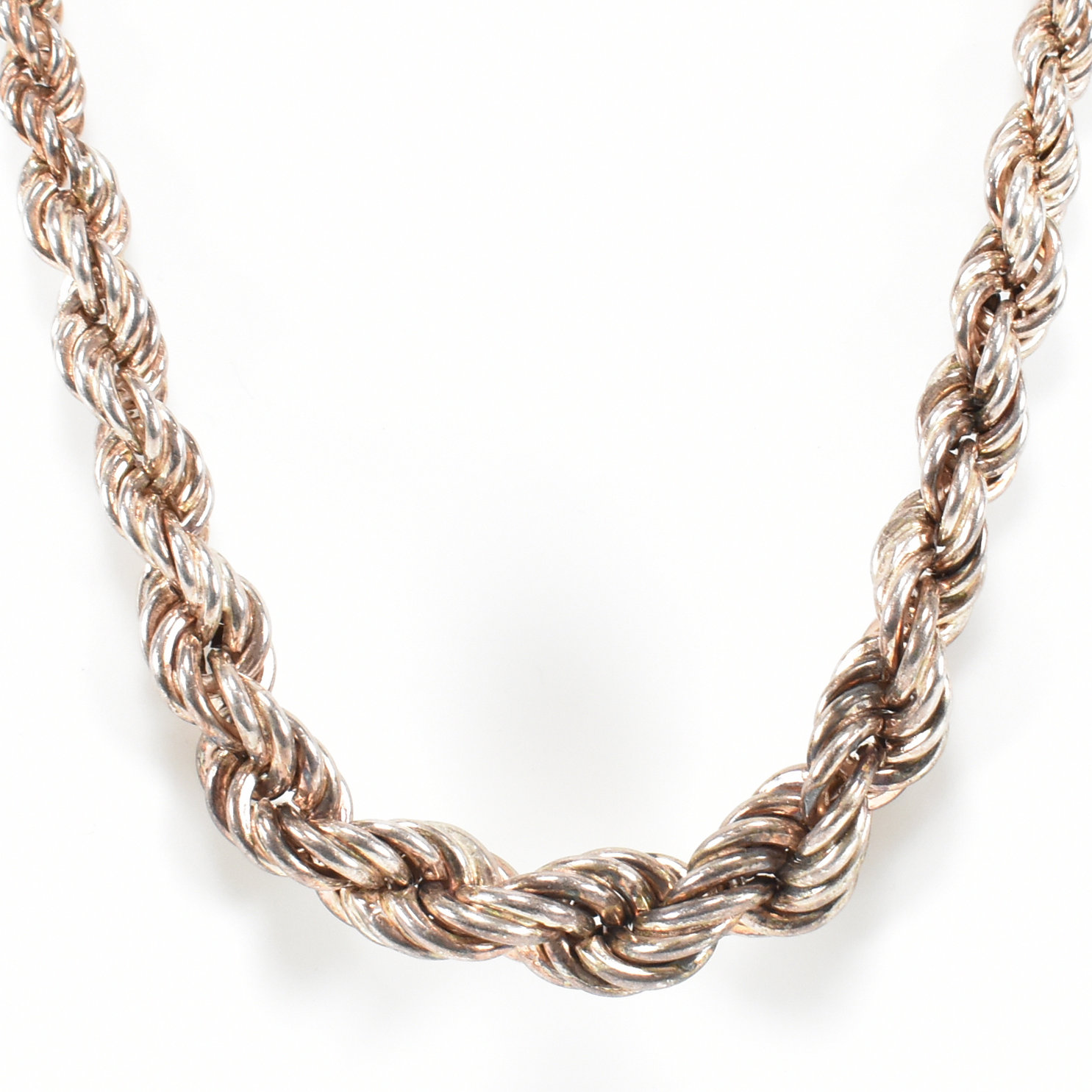 HALLMARKED 925 SILVER ROPE TWIST CHAIN NECKLACE - Image 3 of 6