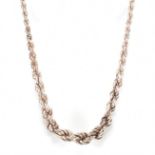 HALLMARKED 925 SILVER ROPE TWIST CHAIN NECKLACE