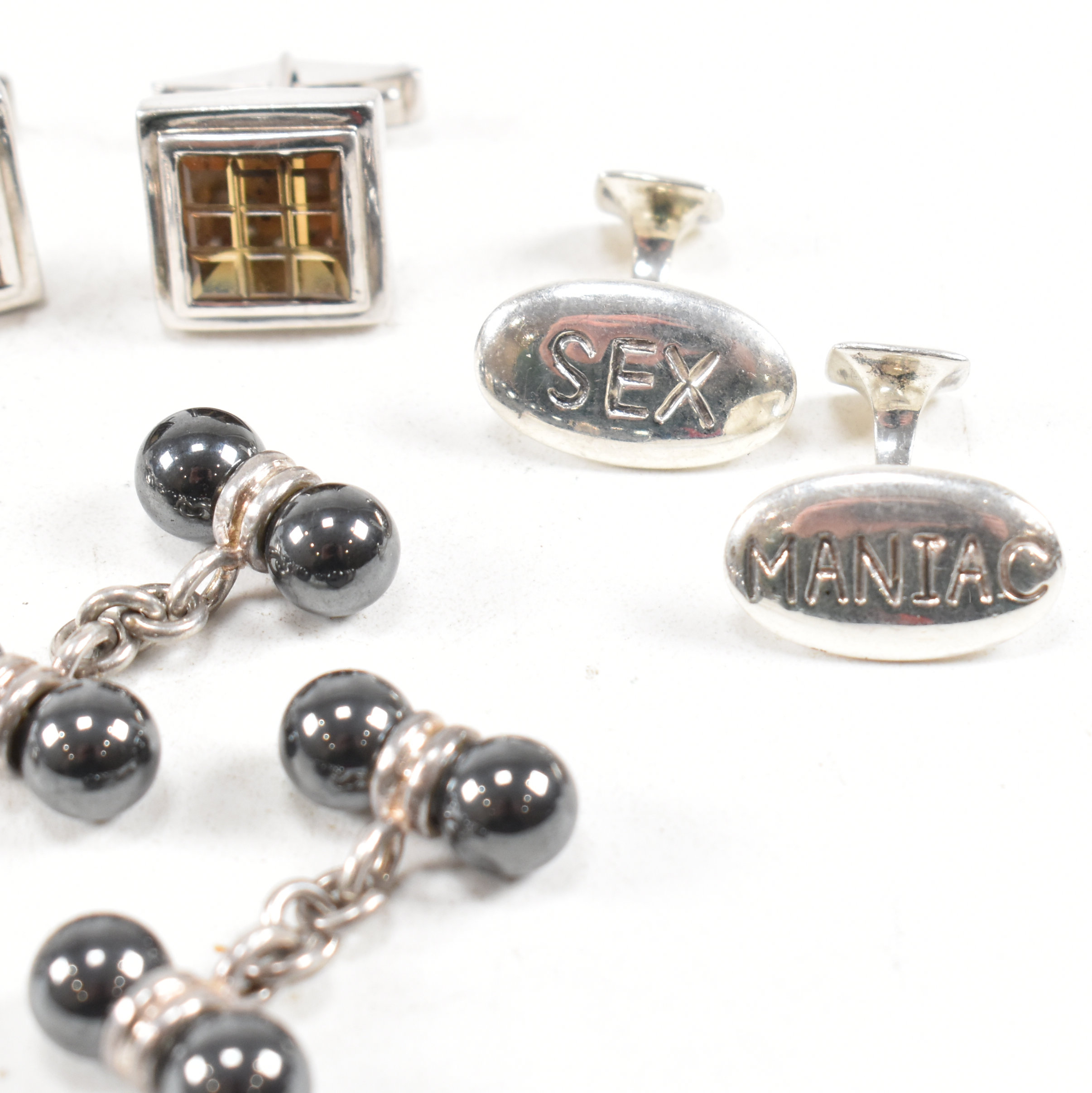 SELECTION OF 925 SILVER & GEM SET CUFFLINKS - Image 3 of 8