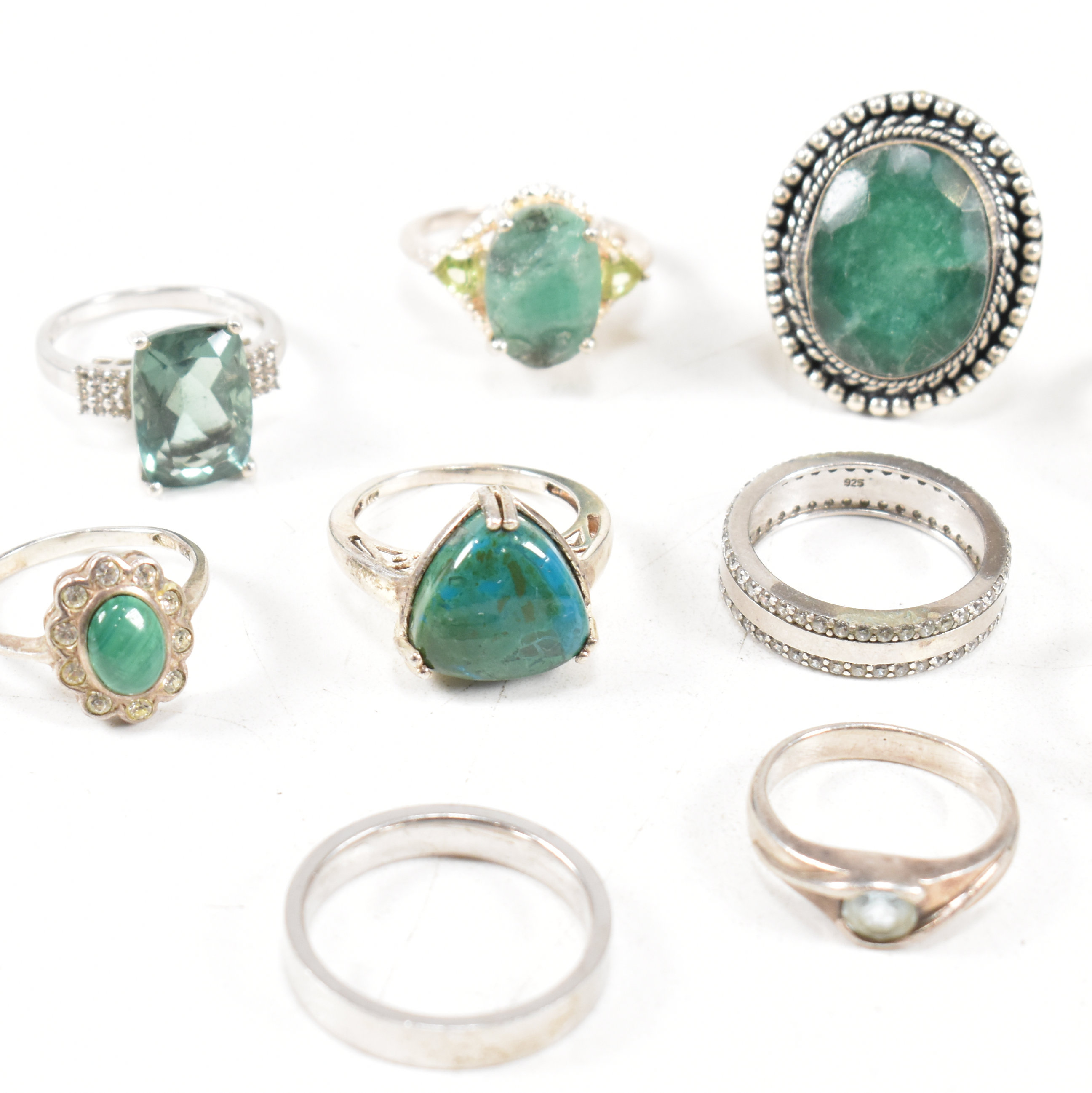 COLLECTION OF 925 SILVER & GEM SET RINGS - Image 3 of 9