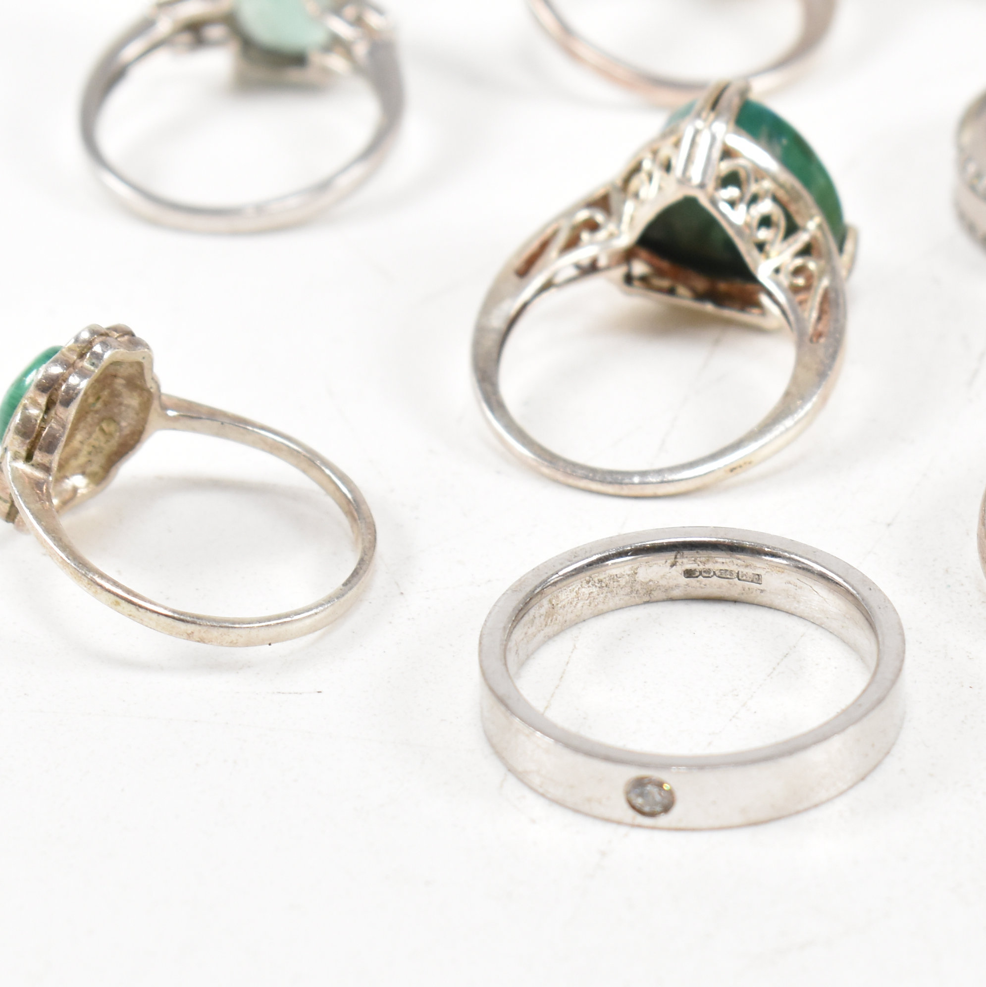 COLLECTION OF 925 SILVER & GEM SET RINGS - Image 8 of 9