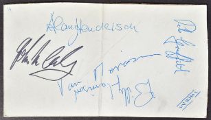 THEM (BAND) - INC VAN MORRISION - AUTOGRAPHS ON CARD