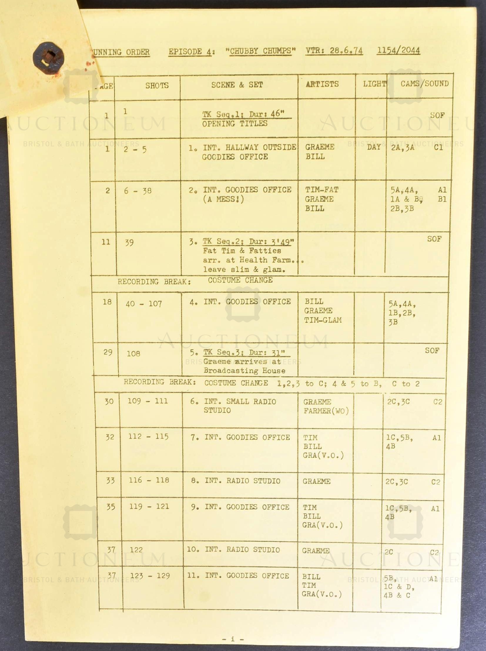 THE GOODIES (BBC 1970-1982) – ORIGINAL CAMERA SCRIPT - Image 3 of 5