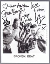 BRONSKI BEAT - EARLY AUTOGRAPHED 8X10" PROMO PHOTO